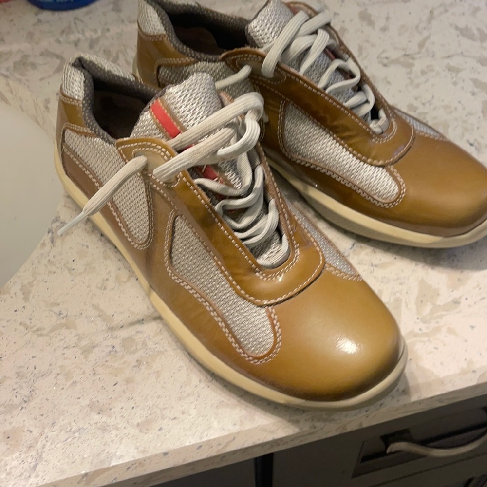 Unique Tan Prada America’s Cup shoe
